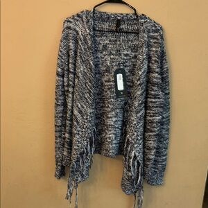 Elan Black and White Knit Cardigan